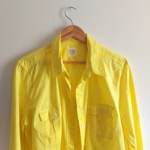 Canary yellow cotton button down